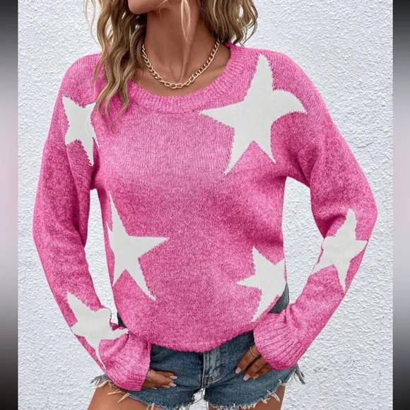 Stars print sweater top - Picture 7 of 16